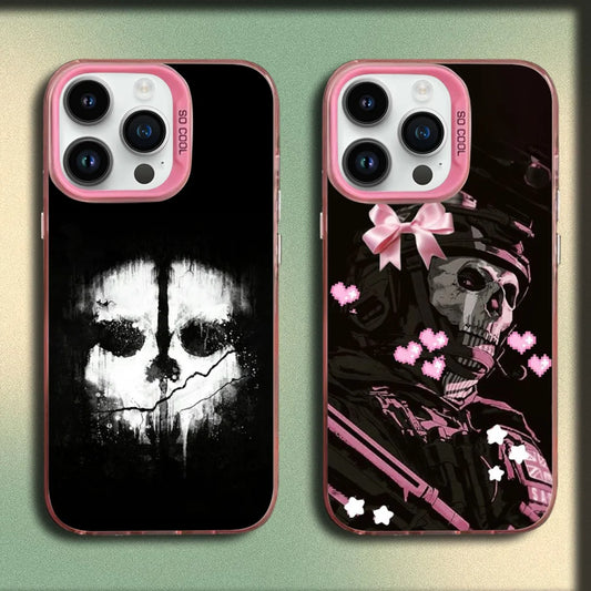 COD Call Of Duty G-Ghosts Phone Case For iPhone 16,15,14,13,12,11,Mini,Pro,MAX Pink Matte Silicone Cover