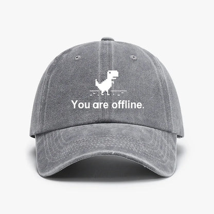 You Are Offline Funny Low Resolution Pixel Dinosaur Baseball Caps Peaked Cap Computer Cpu Core Sun Shade Hat Men Washed hats