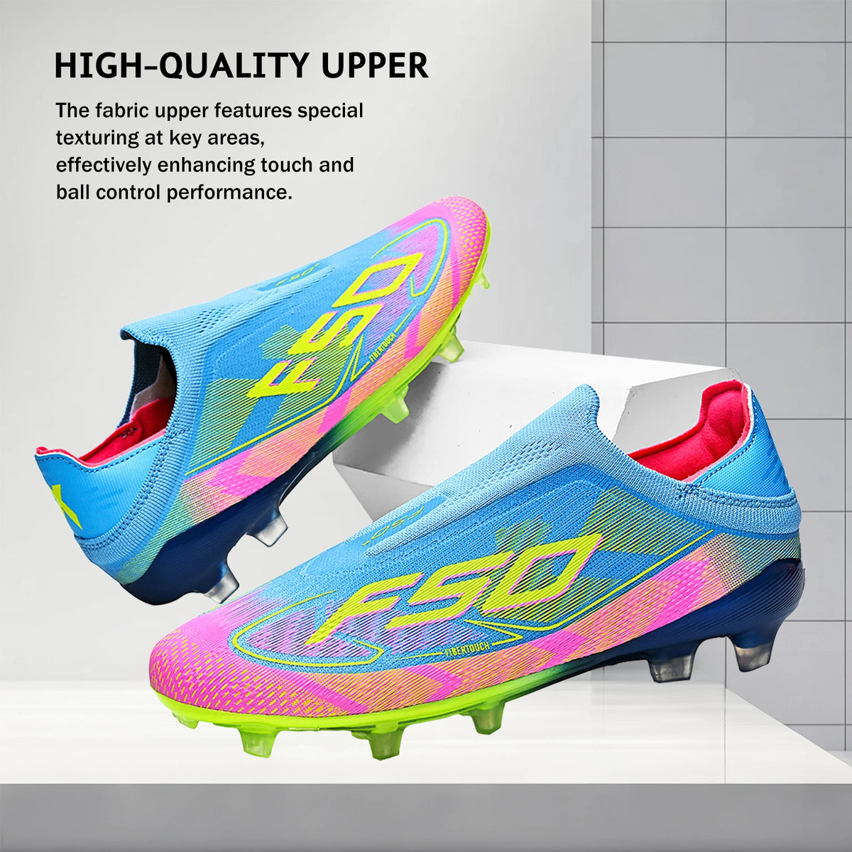 AG/FG Soccer Cleats for Men Women Kids Youth PU Fabric Upper TPU Sole Non-Slip Wear-Resistant for Natural Grass Sports Pitch Tra