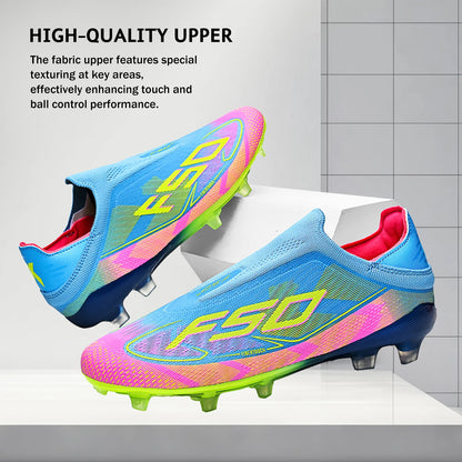 AG/FG Soccer Cleats for Men Women Kids Youth PU Fabric Upper TPU Sole Non-Slip Wear-Resistant for Natural Grass Sports Pitch Tra