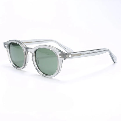 Polariserade solglasögon för män och kvinnor, Johnny Depp-inspirerade solglasögon i Lemtosh-stil, retro, runda, acetatbåge, UV400-glas, Oculos