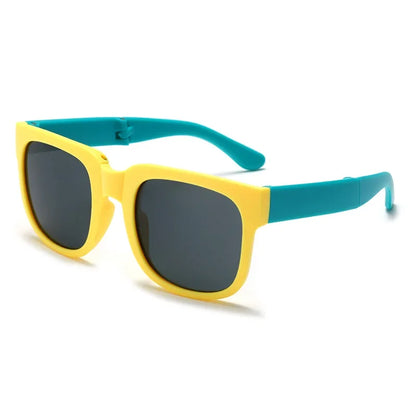 Fashion Kids Folding Sunglassess New Ultralight Candy Color Children Sun Glasses Portable Square Frame Eyewear for Girls Boy
