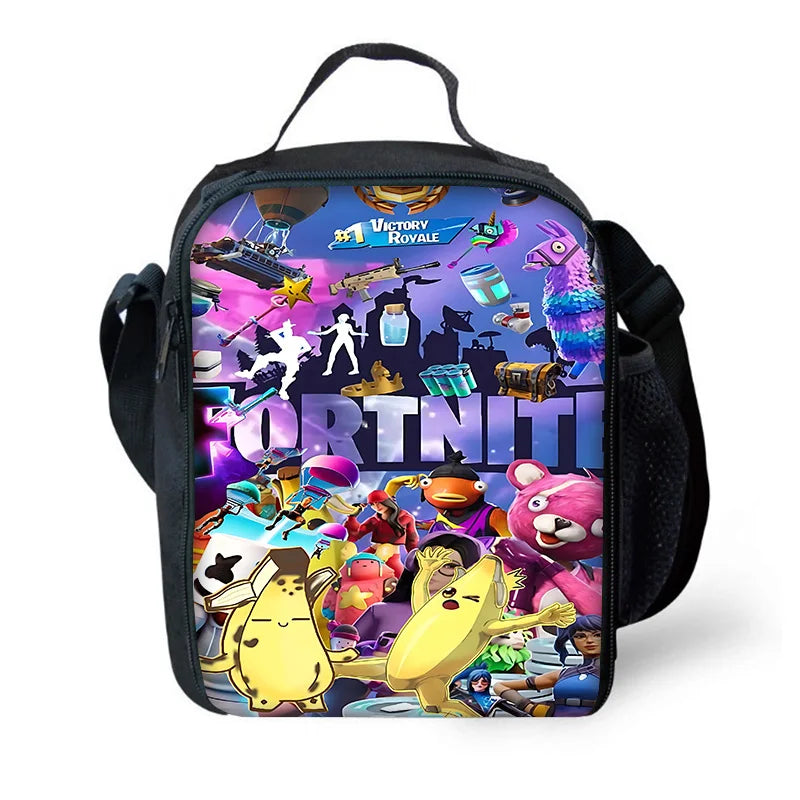 Child Insulated Large Capacity Bag for Boy Hot Game F-FortniteS Girl Student Outdoor Picnic Resuable Thermal Cooler Lunch Box