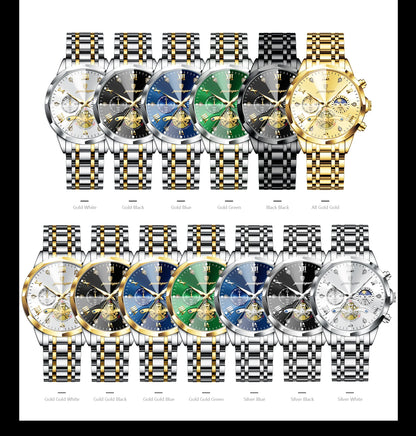 POEDAGAR Luxury Fashion Men Clock Waterproof Luminous Chronograph Male Watch Stainless Steel Quartz Business Men's Watches Reloj