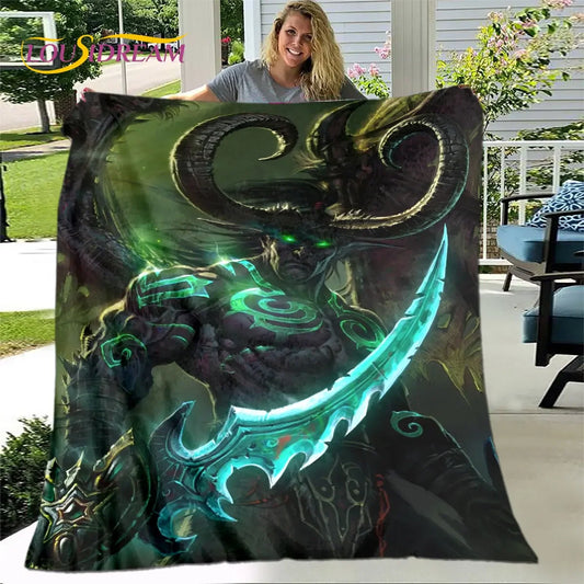 World of Warcraft, WOW žaidimo žaidėjo minkštas pliušinis pledas, flanelinis užklotas svetainei, miegamajam, lovai, sofai ir piknikui