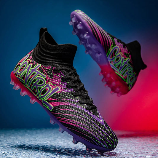 Men Women Football Boots Outdoor Soccer Cleats Non-slip Football Field Boots Ultralight Futsal Sneakers TF/FG Spiked Soccer Shoe