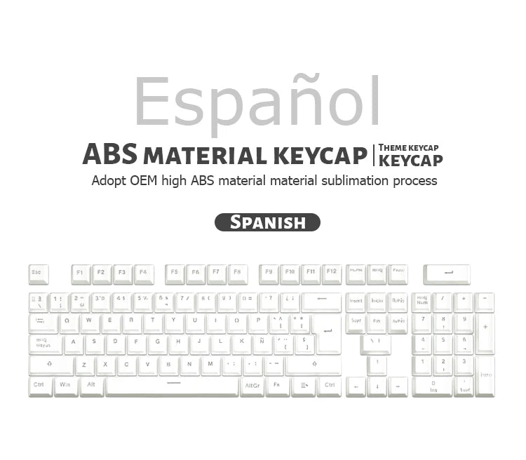 104 Keys Korean French Russian Spanish German Backlit Keycaps For Mx Switch Mechanical Keyboard OEM Profile ABS Key Caps DIY