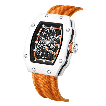 Nuevo reloj de cuarzo para hombre ultrafino con caja en forma de barril, elegante y superventas, reloj de lujo de marca para hombre