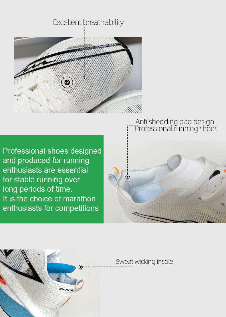 Running Shoes Carbon Board Specialty Marathon Men Sports Breathable Lightweight Women's Comfortable Nonskid Chunta Sneakers