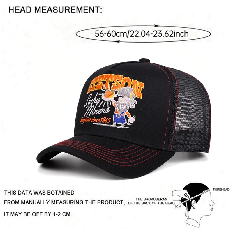 2025 Creative New Truck Hat STETSON Nuggets Net Hat Outdoor Leisure Sports Sunshade Hat Daily Commuting Decoration Baseball Hat