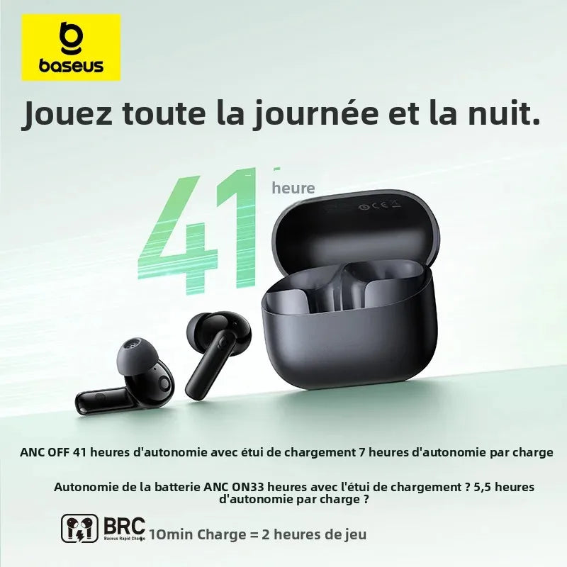 Baseus Bass EP10/BP1 NC -43dB Noise Cancelling ANC True Wireless Earbuds Bluetooth 6.0 In-Ear Wireless Earphones 4-Mics Ear buds