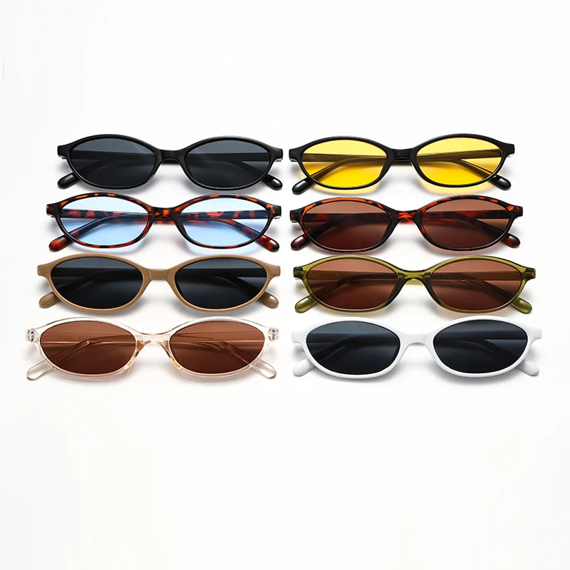 1/4pcs New Casual Elliptical Sunglasses Female Multi Color Frame Glasses Fashion Small Frame Design UV400 Sun Glasses Unisex