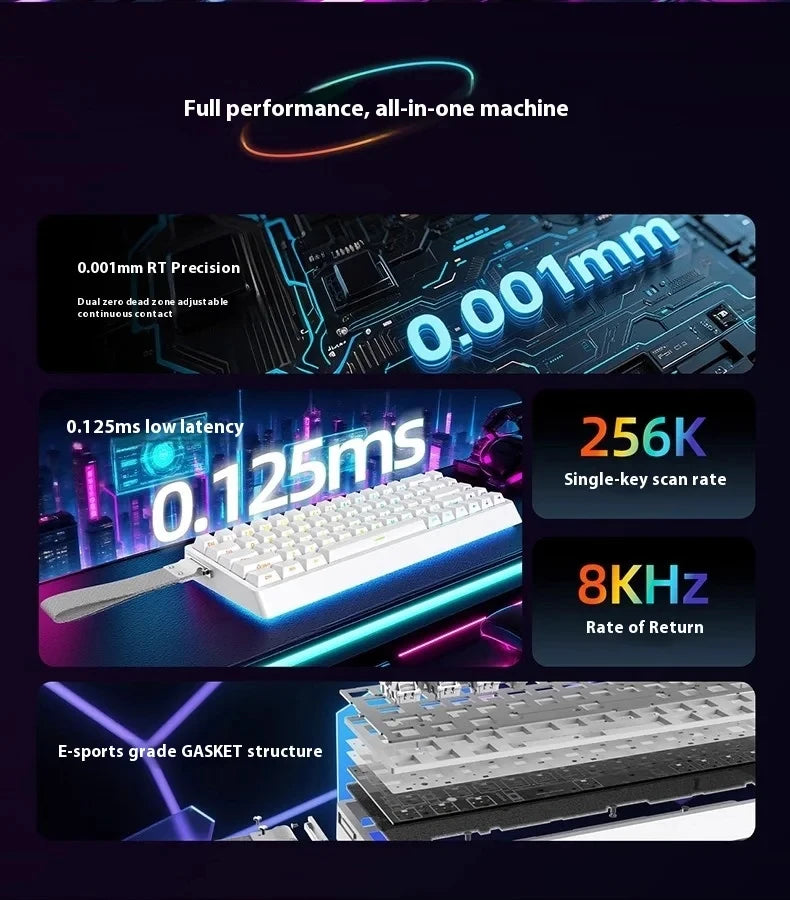 Irok ND63/ND68 Magnetic Switch Mechanical Keyboards RGB Hot Swap E-Sports Wired Customize Keyboard Pc Gaming Office Accessory