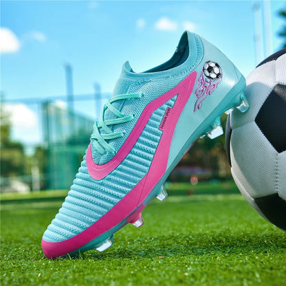 Nuevas zapatillas de fútbol para hombre, botas antideslizantes para adulto, deporte al aire libre para niño, tacos largos de entrenamiento, transpirables y cómodas para partido