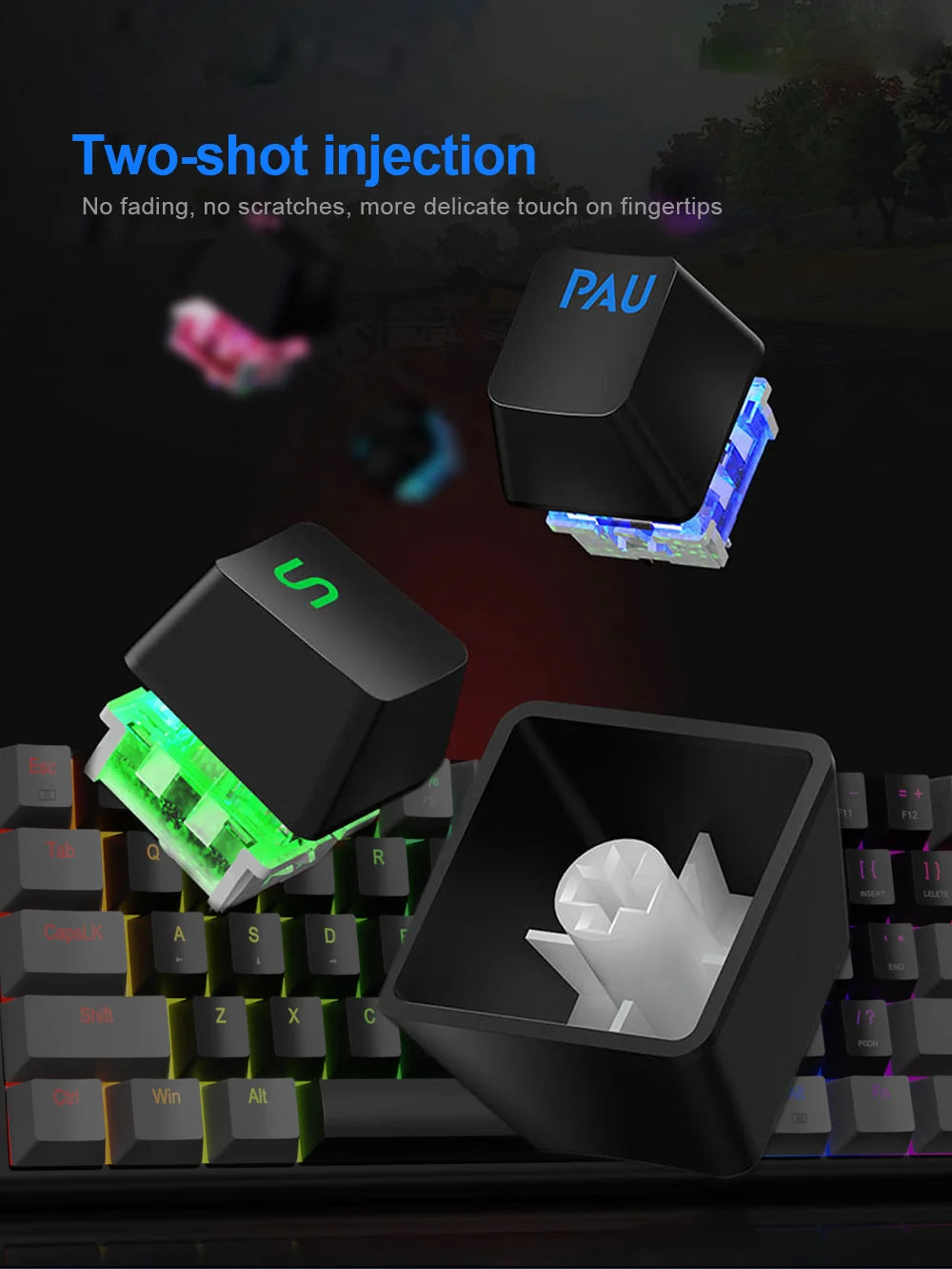 E-YOOSO Z11 RGB USB 60% Mini Mechanical Gaming Keyboard Blue Red Switch 61 Keys Wired Detachable Cable, Portable for Travel PC
