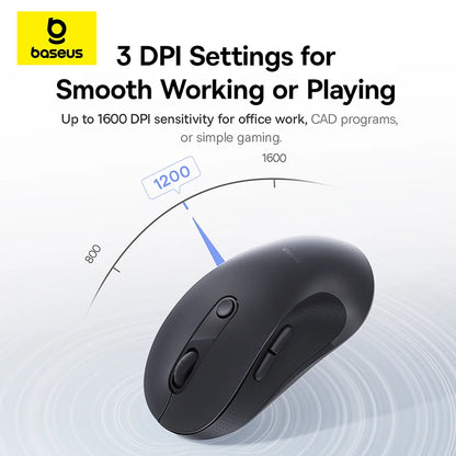 Baseus Wireless Mouse Bluetooth 5.3 2.4GHz Ergonomic 7 Silent Buttons Free Mouse Pad for MacBook Tablet Laptop Computer PC Mice
