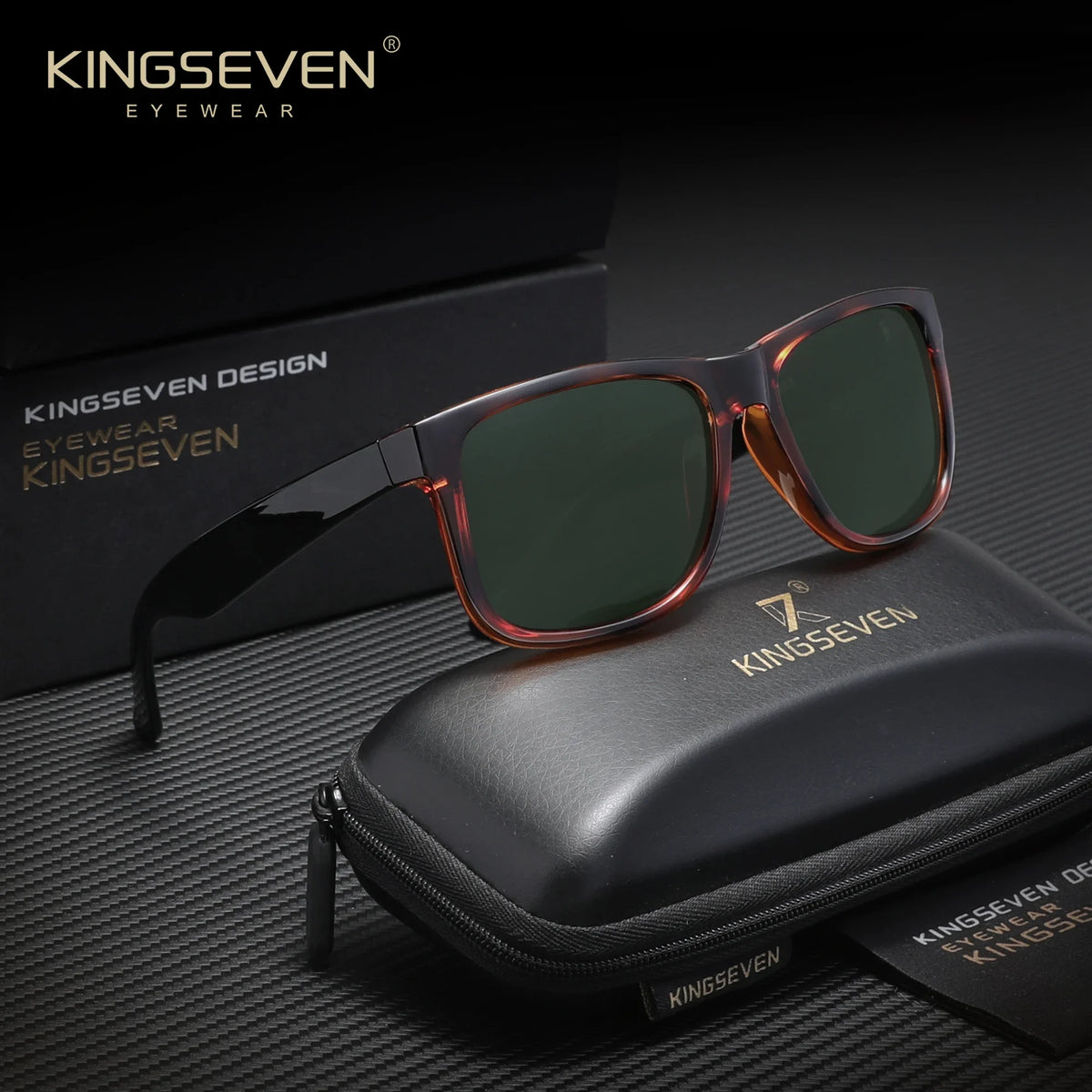 KINGSEVEN Fashion Square Polarized Men and Women Sunglasses Driving Outdoor Travel Glasses UV400