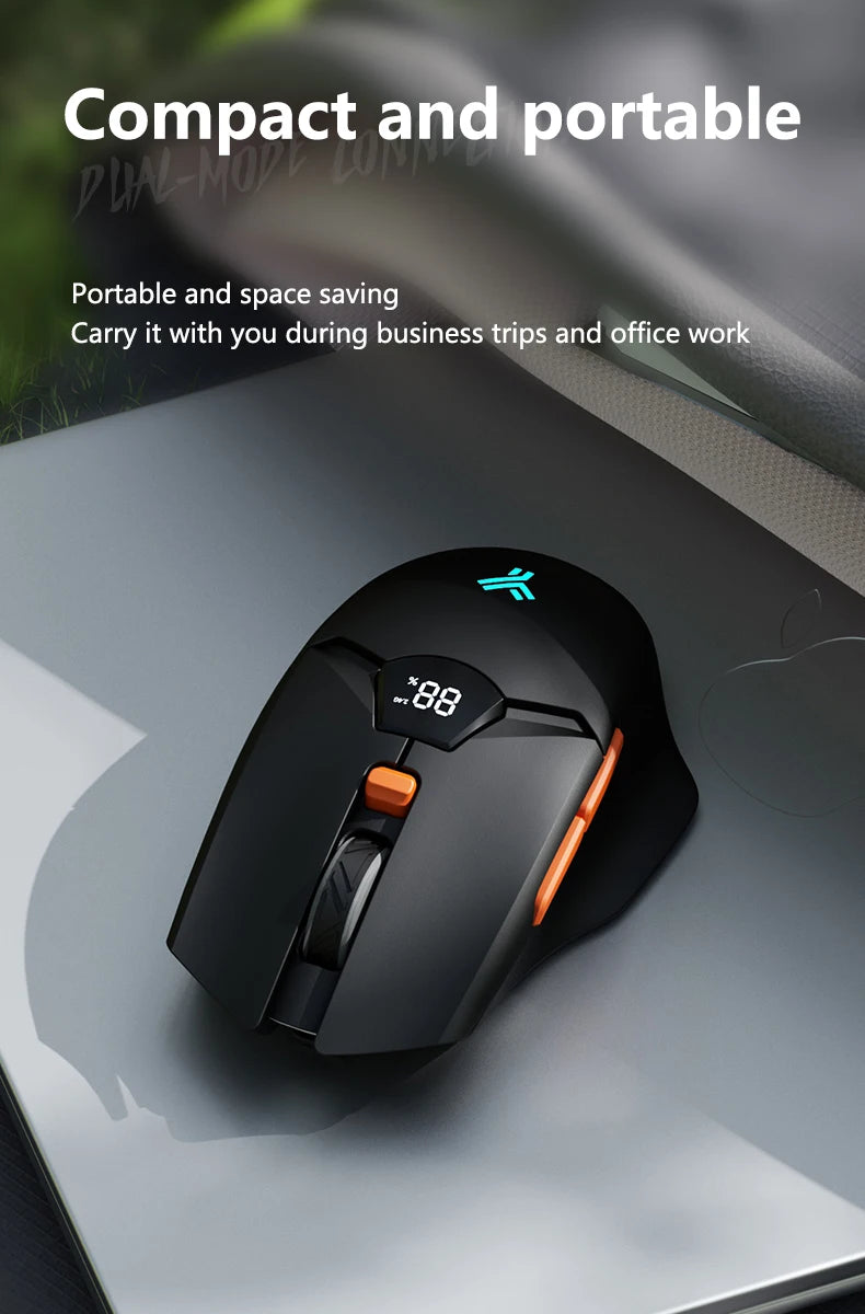 Warvank SX01 Wireless Gaming Mouse Smart Screen Display 6-speed DPI Adjustment 600mAh Rechargeable Silent Office Bluetooth Mouse