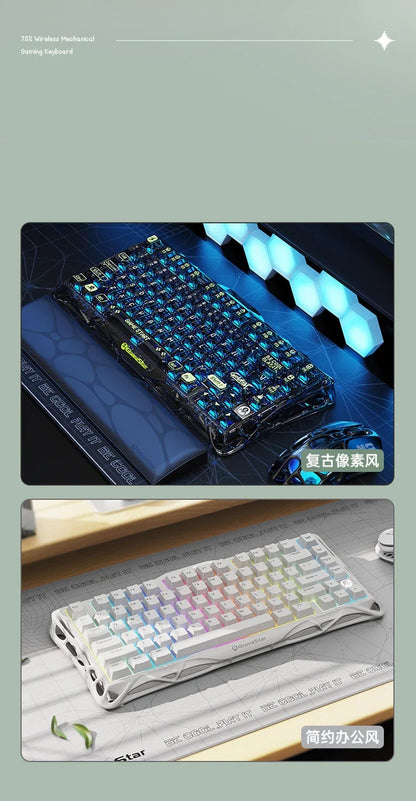 Gravity Planet K1 LITE Wireless Bluetooth Wired Tri-mode Mechanical Keyboard with Backlight for Office, Gaming and General Use