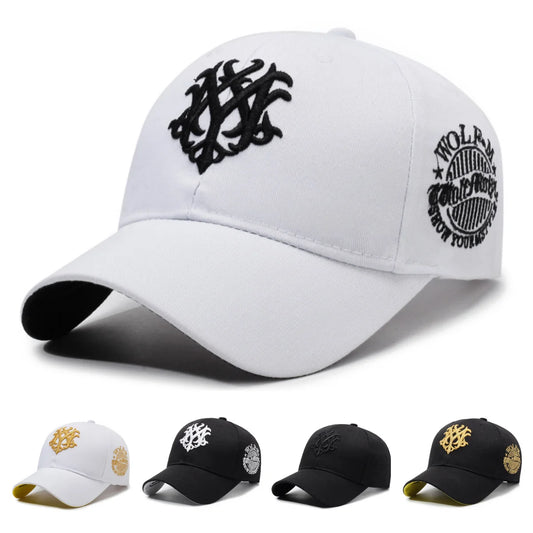 Vintage Gothic Embroidered "NY" Baseball Cap – Adjustable Cotton Snapback Hat for Men Women, Casual Outdoor Sun Hat