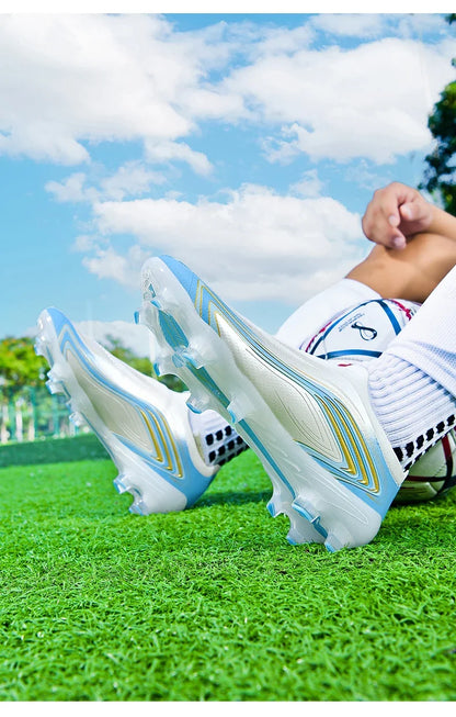 Nouvelles chaussures de football pour hommes, mi-hautes, de haute qualité, crampons pour terrain en gazon, baskets antidérapantes pour intérieur, très vendues, pour matchs en extérieur