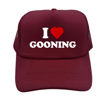 Funny I Love Gooning Baseball Caps Cool Summer Men Mesh Net Hat Humor Trucker Cap Unisex Outdoor Mesh Net Caps MZ-080