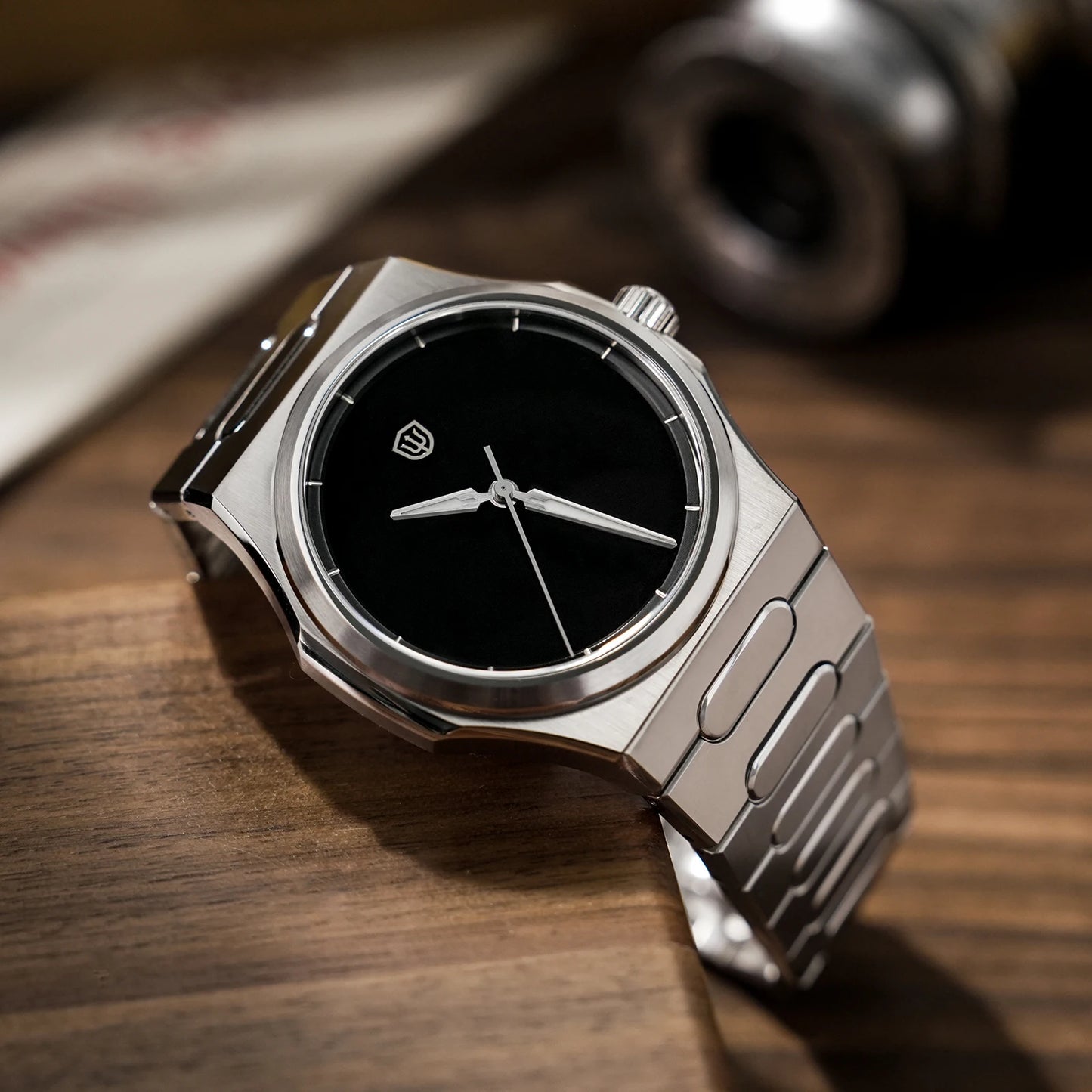 Watchdives WD0016 Super Black Men Watch Ultra Light-Absorbing Dial VH31/VH60 Sweep Second Quartz Movement Stainless Steel Watch