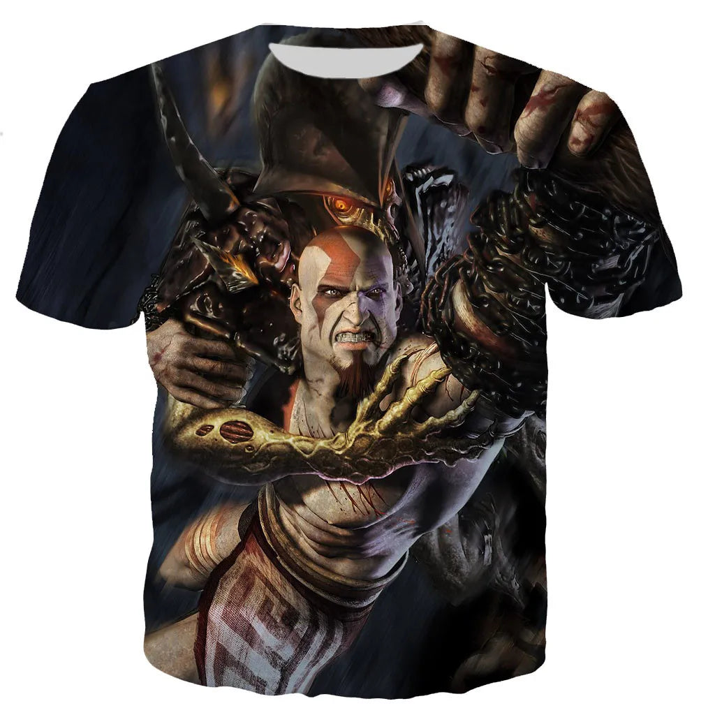 2023 Hot Game God of War 3D Printed T-shirt Men Women Summer Fashion Casual Oversized Streetwear T Shirt Cool Tops Tees