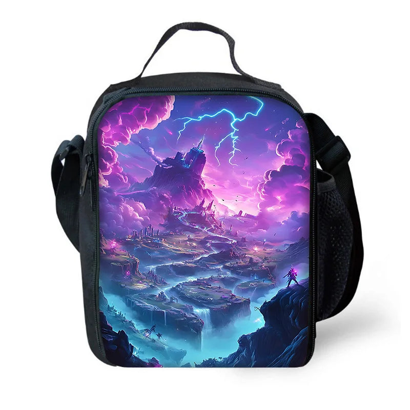 Hot Game FortniteS isolierte Kinder-Tasche mit großem Fassungsvermögen für Jungen und Mädchen, Schüler, Outdoor-Picknick, wiederverwendbare Thermo-Kühltasche und Lunchbox