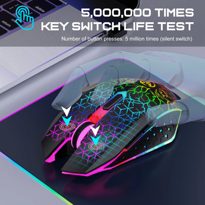 New Arrival Ergonomic 3D Dual Mode RGB Backlit Gaming Mouse 6-Button Rechargeable 500mAh Wireless Mouse Optical Tablet Game