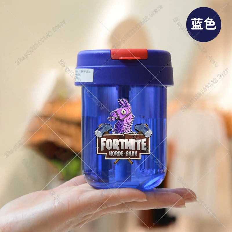Game Fortnites Mini Straw Cups School Student Plastic Water Bottle Children Leak-proof Coffee Milk Cups Travel Outdoor Office
