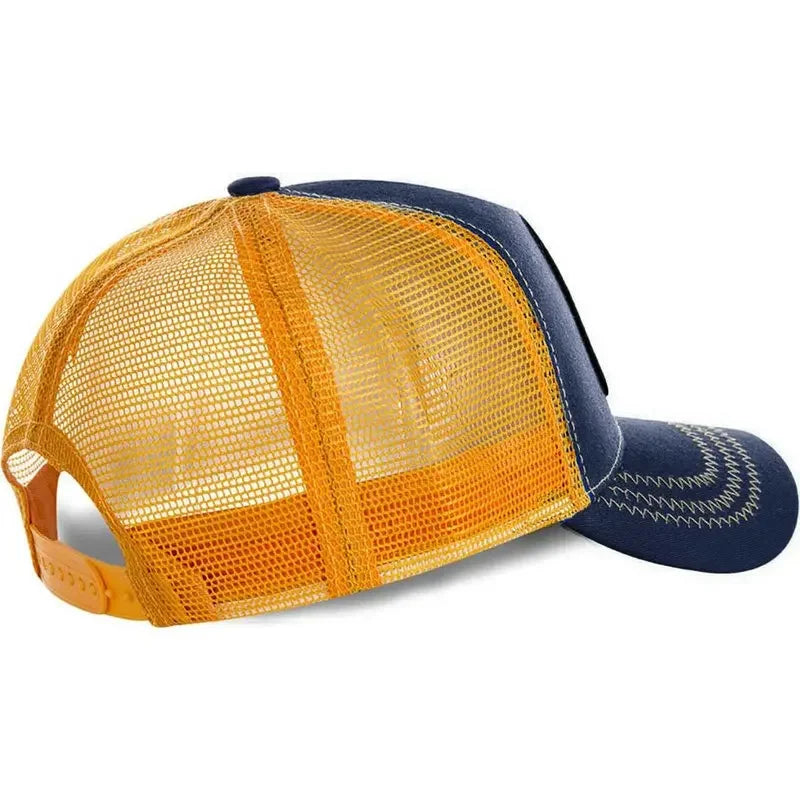 Casquette Dragon Ball Son Goku pour l'été : casquette de voyage à visière, pour homme, brodée, style hip-hop, visière pare-soleil, casquette trucker ajustable en maille