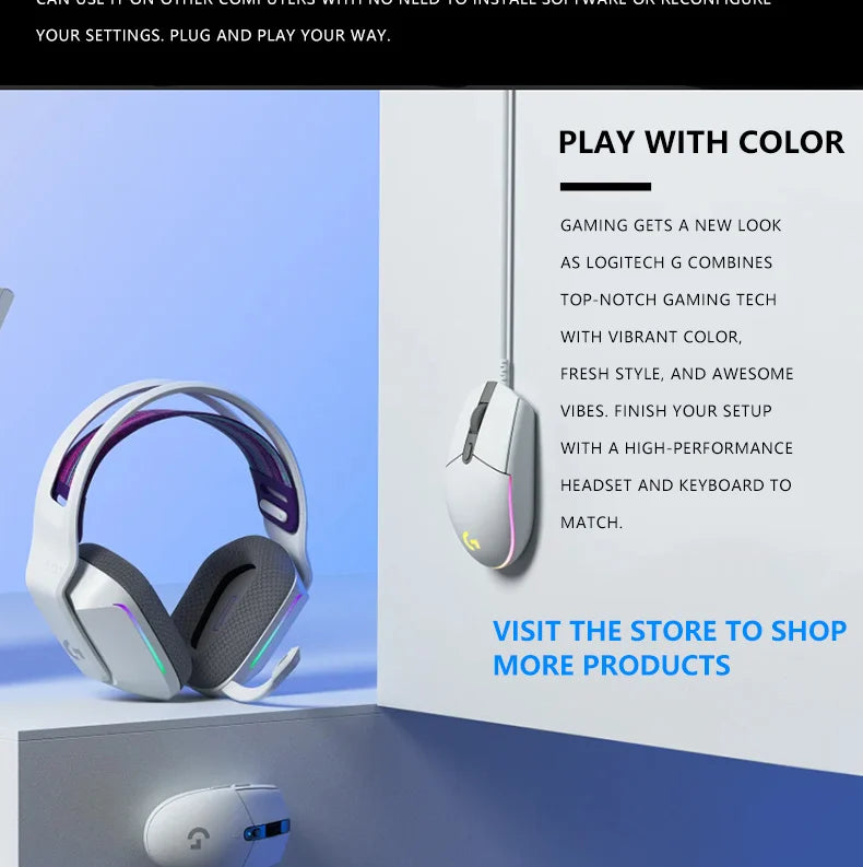 Logitech G203 Wired Gaming Mouse, Esports-Grade, 6 Programmable Buttons & Multi-Color for Competitive Games