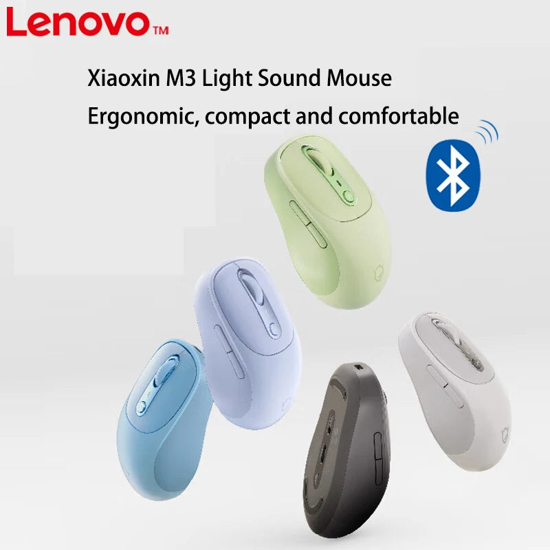 Mouse Lenovo Xiaoxin Bluetooth Wireless Mouse M3 Twilight Gray Light Sound Three Bluetooth Office Mouse