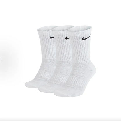 Calzini da basket casual imbottiti a taglio medio Nike, confezione mista unisex, bianchi SX7667-100