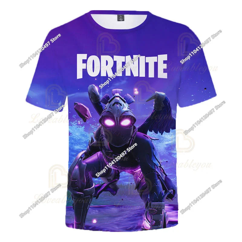 Kinder-Sommer-T-Shirt Battle Royale Fortnite Hero Victory 3D-T-Shirt – Shirts für Jungen, Mädchen und Babys