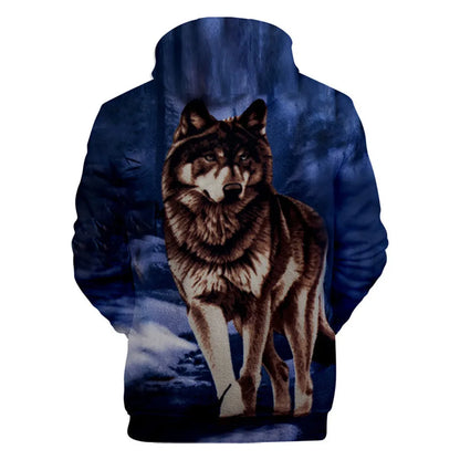 Cool Space Galaxy Wolf Hoodie Hoodies Men Bright Wolf Fashion Handsome Wolf Hoodies Spring Autumn Pullovers Sweatshirts Sweat