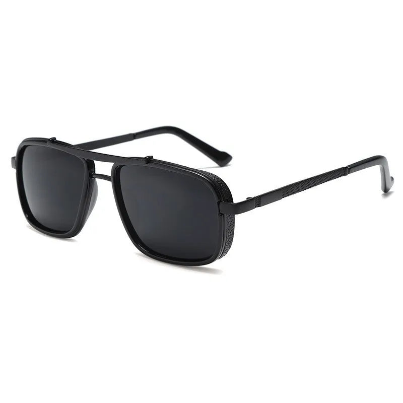 Luxury Rectangle Men's Sunglasses Retro Metal Steam Punk Sun Glasses Male Classic Outdoor Driving Shades Summer Glasses