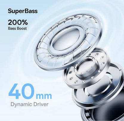 Baseus Wireless Headphones Bluetooth 5.3 HIFI Level Earphone 40mm Driver Foldable Over Ear Headsets 70H Playtime Spatial Audio