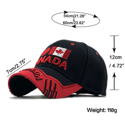 Farver Kontrast Canada Broderet baseballkasket til mænd og kvinder Snapback-kasket Dad Hats Fiskekasket Bone Gorra