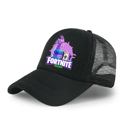 Dětská letní kšiltovka Fortnite s potiskem ve stylu kreslené hry, prodyšná síťovina, nastavitelná čepice s kšiltem, dárek k narozeninám pro děti