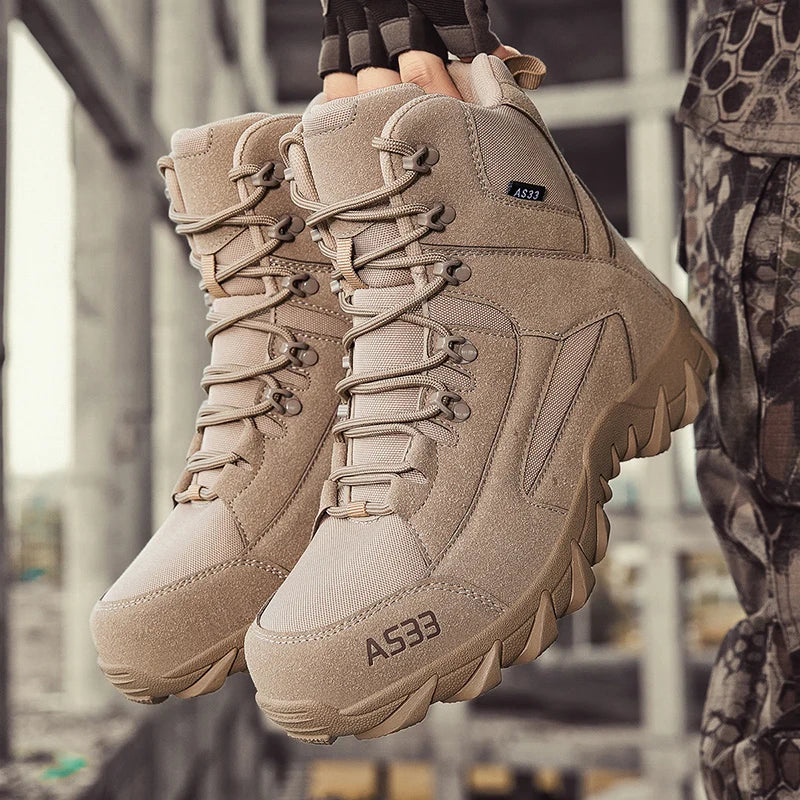 Chaussures de neige antidérapantes pour hommes, bottines montantes à plateforme, confortables et chaudes, bottes d'hiver pour hommes, bottes de couture dans le désert