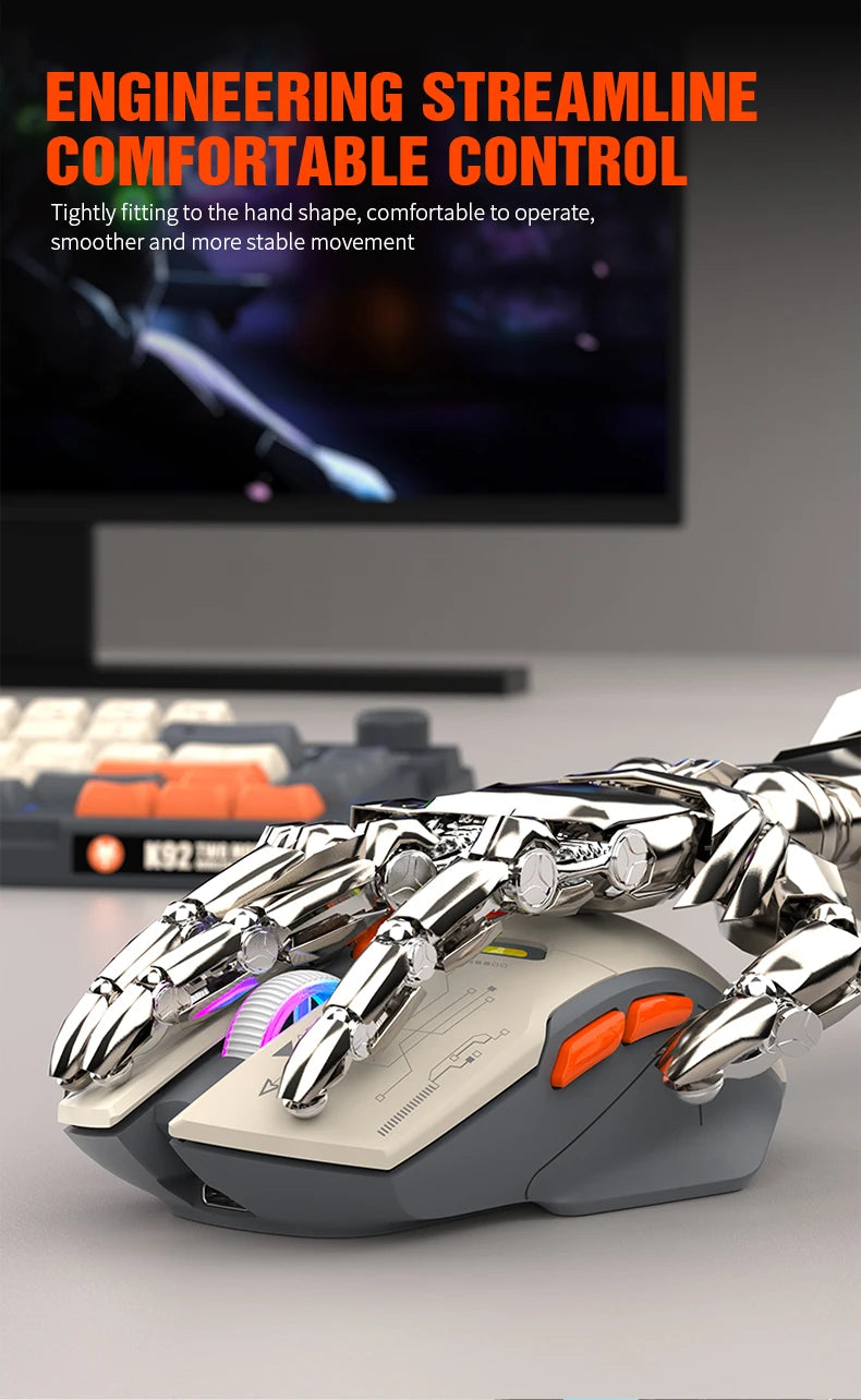 XUNSVFOX H2 wireless Bluetooth dual-mode mouse RGB lighting effect laptop gaming office magnetic charging