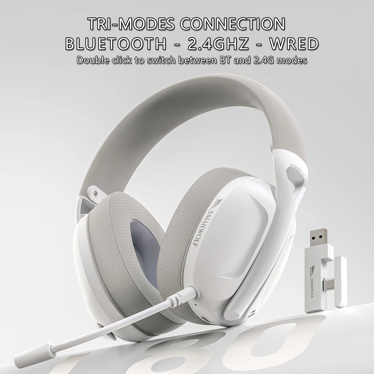 SMAILWOLF L80 Bluetooth wireless 2.4g three-mode gaming headset laptop home thin and light sports headset with microphone