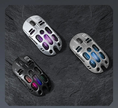 2026 Hollow-out Design Lightweight Computer Game Accessories 3-Mode Bluetooth Wireless Mouse Laptop Rechargeable RGB Backlight
