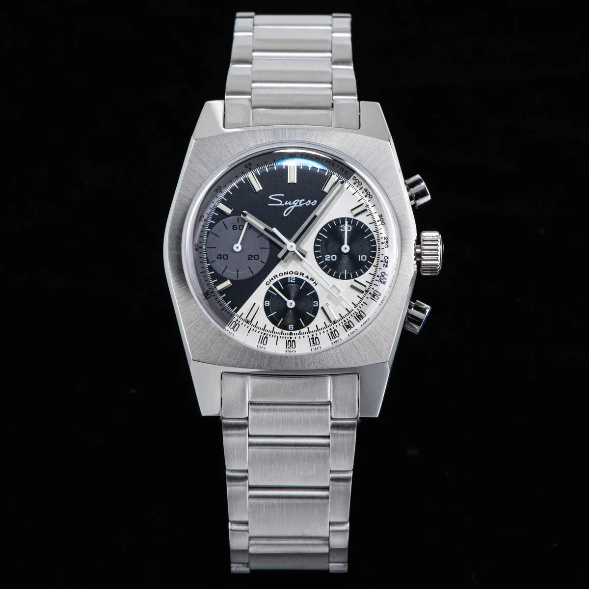 Sugess S419 Series 37mm Original Swanneck Movement Chronograph Master Mens Watch Mechanical Wristwatch Dome Sapphire Crystal New