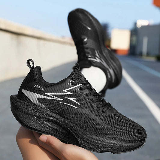 Zapatillas de running para hombre y mujer, deportivas para maratón, con amortiguación de aire, placa de carbono, transpirables, ligeras y cómodas para exteriores