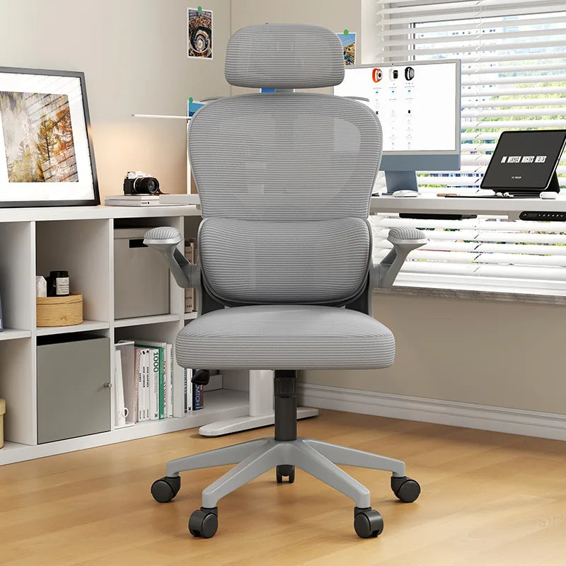 Chaise de bureau ergonomique pour le gaming avec soutien lombaire, chaise d'ordinateur pivotante confortable pour la maison, idéale pour les longues sessions de travail