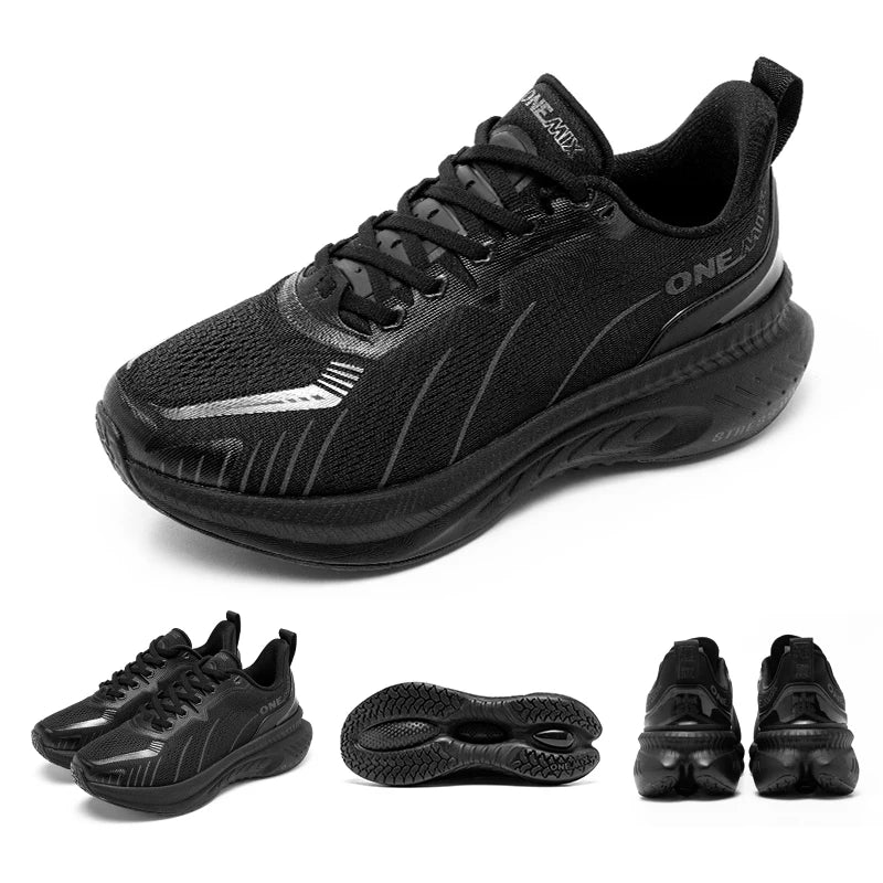 Zapatillas de running ONEMIX White Road para hombre con amortiguación de aire, deportivas de exterior, zapatillas de entrenamiento masculinas de verano para jogging, calzado para mujer