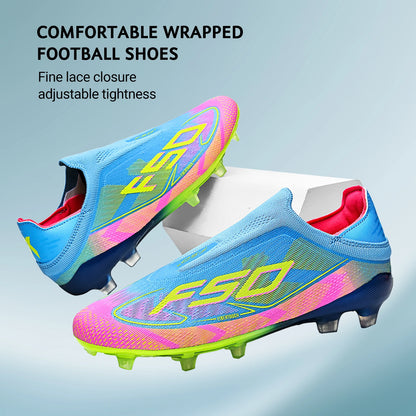 AG/FG Soccer Cleats for Men Women Kids Youth PU Fabric Upper TPU Sole Non-Slip Wear-Resistant for Natural Grass Sports Pitch Tra